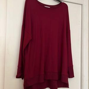 Time and Tru Tunic Sweater Size XL Maroon